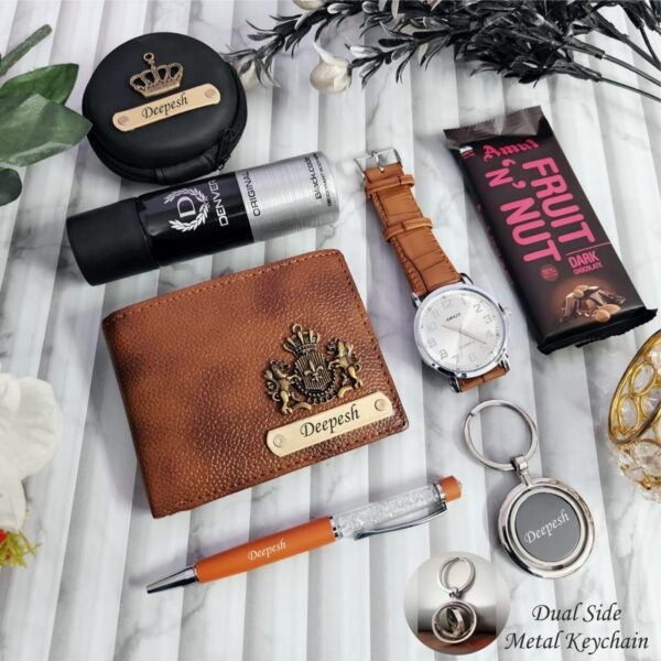 Premium Leather Essential Hamper For Him - Image 2