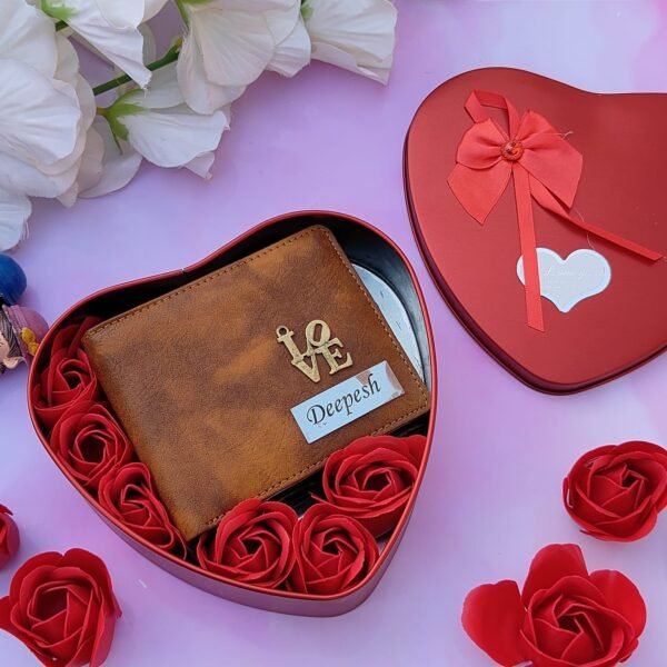 Lexus wallet with heart tin box and scented flowers